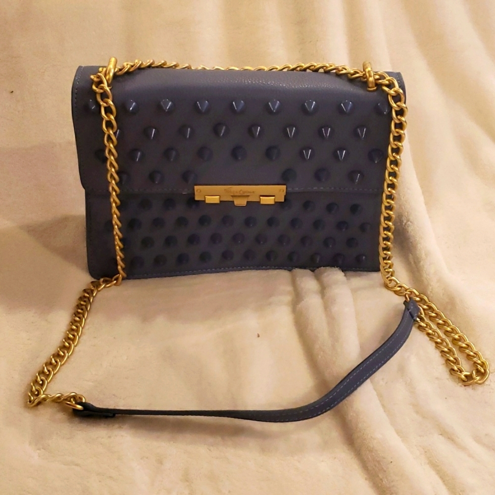 Foley & Corinna Studded Grey Multi-Pocketed Bag, NWOT